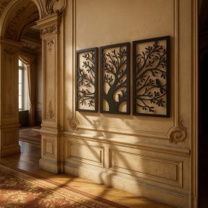 tríptico árbol de la vida sagrado decoración moderna para pared