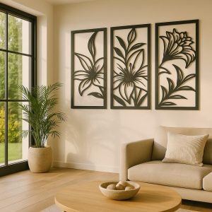 Tríptico Floral Moderno - Decoración para pared