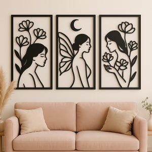 Tríptico Femenino Botánico - Elegancia y Calma